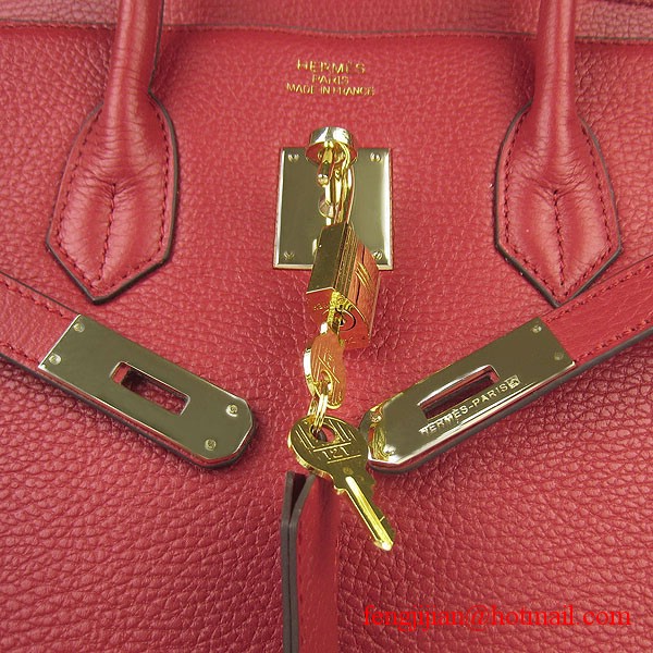 Hermes 35cm Embossed Veins Leather Bag Red 6089 Gold Hardware Hermes 35cm Embossed Veins Leather Bag Red 6089 Gold Hardware